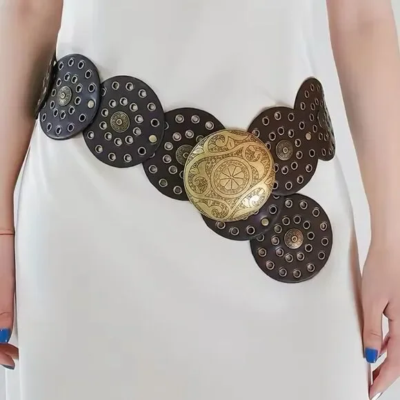 South Beach Studded Round Disc Belt display picture 2